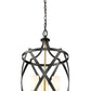 Z-Lite Malcalester 14" 3-Light Matte Black and Olde Brass Pendant Light With White Glass Shade