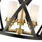 Z-Lite Malcalester 14" 3-Light Matte Black and Olde Brass Pendant Light With White Glass Shade