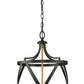 Z-Lite Malcalester 14" 3-Light Matte Black and Olde Brass Pendant Light With White Glass Shade
