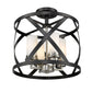 Z-Lite Malcalester 15" 4-Light Matte Black and Brushed Nickel Semi Flush Mount With White Glass Shade