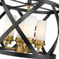 Z-Lite Malcalester 15" 4-Light Matte Black and Olde Brass Semi Flush Mount With White Glass Shade