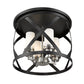 Z-Lite Malcalester 16" 4-Light Matte Black and Brushed Nickel Flush Mount Lighting With White Glass Shade