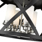 Z-Lite Malcalester 16" 4-Light Matte Black and Brushed Nickel Flush Mount Lighting With White Glass Shade