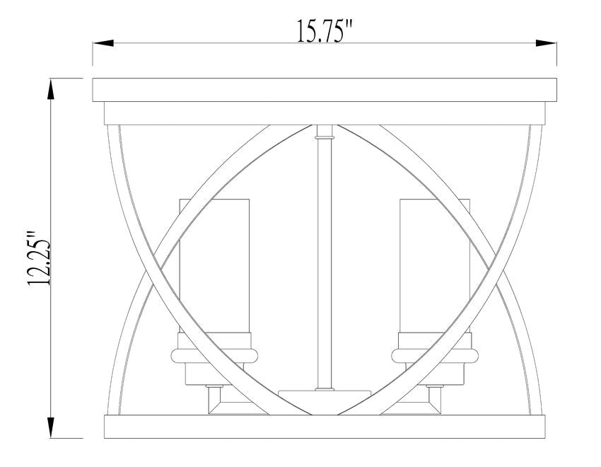 Z-Lite Malcalester 16" 4-Light Matte Black and Brushed Nickel Flush Mount Lighting With White Glass Shade