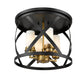 Z-Lite Malcalester 16" 4-Light Matte Black and Olde Brass Flush Mount Lighting With White Glass Shade