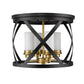 Z-Lite Malcalester 16" 4-Light Matte Black and Olde Brass Flush Mount Lighting With White Glass Shade