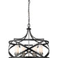 Z-Lite Malcalester 24" 6-Light Matte Black and Brushed Nickel Pendant Light With White Glass Shade