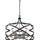 Z-Lite Malcalester 24" 6-Light Matte Black and Brushed Nickel Pendant Light With White Glass Shade