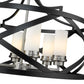 Z-Lite Malcalester 24" 6-Light Matte Black and Brushed Nickel Pendant Light With White Glass Shade