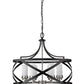 Z-Lite Malcalester 24" 6-Light Matte Black and Brushed Nickel Pendant Light With White Glass Shade