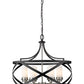 Z-Lite Malcalester 24" 6-Light Matte Black and Brushed Nickel Pendant Light With White Glass Shade