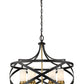 Z-Lite Malcalester 24" 6-Light Matte Black and Olde Brass Pendant Light With White Glass Shade