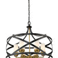 Z-Lite Malcalester 24" 6-Light Matte Black and Olde Brass Pendant Light With White Glass Shade