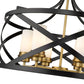 Z-Lite Malcalester 24" 6-Light Matte Black and Olde Brass Pendant Light With White Glass Shade