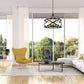 Z-Lite Malcalester 24" 6-Light Matte Black and Olde Brass Pendant Light With White Glass Shade
