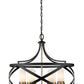 Z-Lite Malcalester 24" 6-Light Matte Black and Olde Brass Pendant Light With White Glass Shade