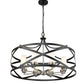 Z-Lite Malcalester 30" 8-Light Matte Black and Brushed Nickel Pendant Light With White Glass Shade