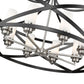 Z-Lite Malcalester 30" 8-Light Matte Black and Brushed Nickel Pendant Light With White Glass Shade