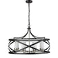 Z-Lite Malcalester 30" 8-Light Matte Black and Brushed Nickel Pendant Light With White Glass Shade