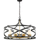 Z-Lite Malcalester 30" 8-Light Matte Black and Olde Brass Pendant Light With White Glass Shade