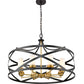 Z-Lite Malcalester 30" 8-Light Matte Black and Olde Brass Pendant Light With White Glass Shade
