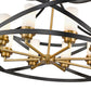 Z-Lite Malcalester 30" 8-Light Matte Black and Olde Brass Pendant Light With White Glass Shade