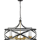 Z-Lite Malcalester 30" 8-Light Matte Black and Olde Brass Pendant Light With White Glass Shade