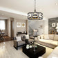 Z-Lite Malcalester 30" 8-Light Matte Black and Olde Brass Pendant Light With White Glass Shade