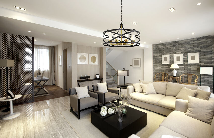 Z-Lite Malcalester 30" 8-Light Matte Black and Olde Brass Pendant Light With White Glass Shade