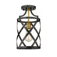 Z-Lite Malcalester 8" 1-Light Matte Black and Olde Brass Flush Mount Lighting