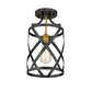 Z-Lite Malcalester 8" 1-Light Matte Black and Olde Brass Flush Mount Lighting