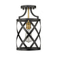 Z-Lite Malcalester 8" 1-Light Matte Black and Olde Brass Flush Mount Lighting