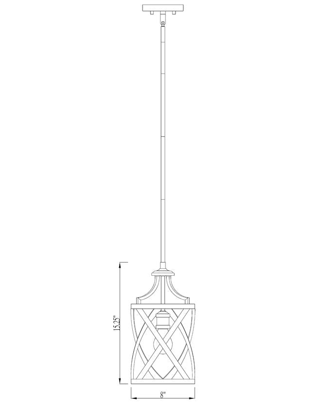 Z-Lite Malcalester 8" 1-Light Matte Black and Olde Brass Mini Pendant Light