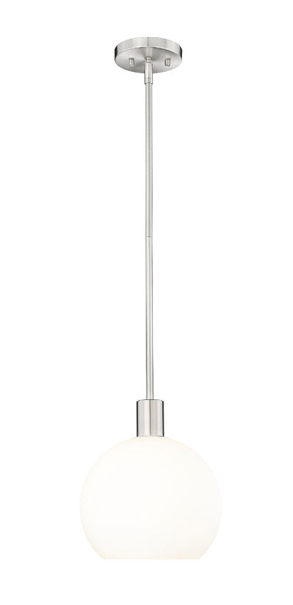 Z-Lite Margo 10" 1-Light Brushed Nickel Pendant Light With White Glass Shade