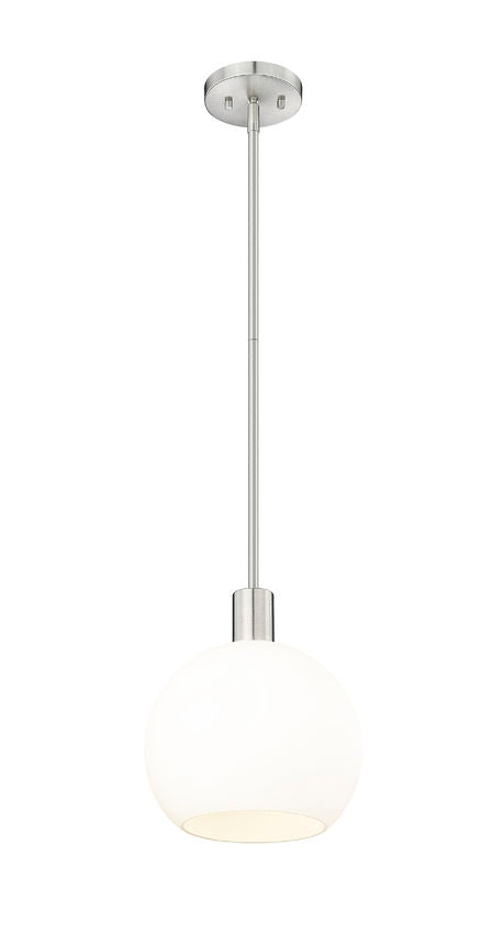 Z-Lite Margo 10" 1-Light Brushed Nickel Pendant Light With White Glass Shade