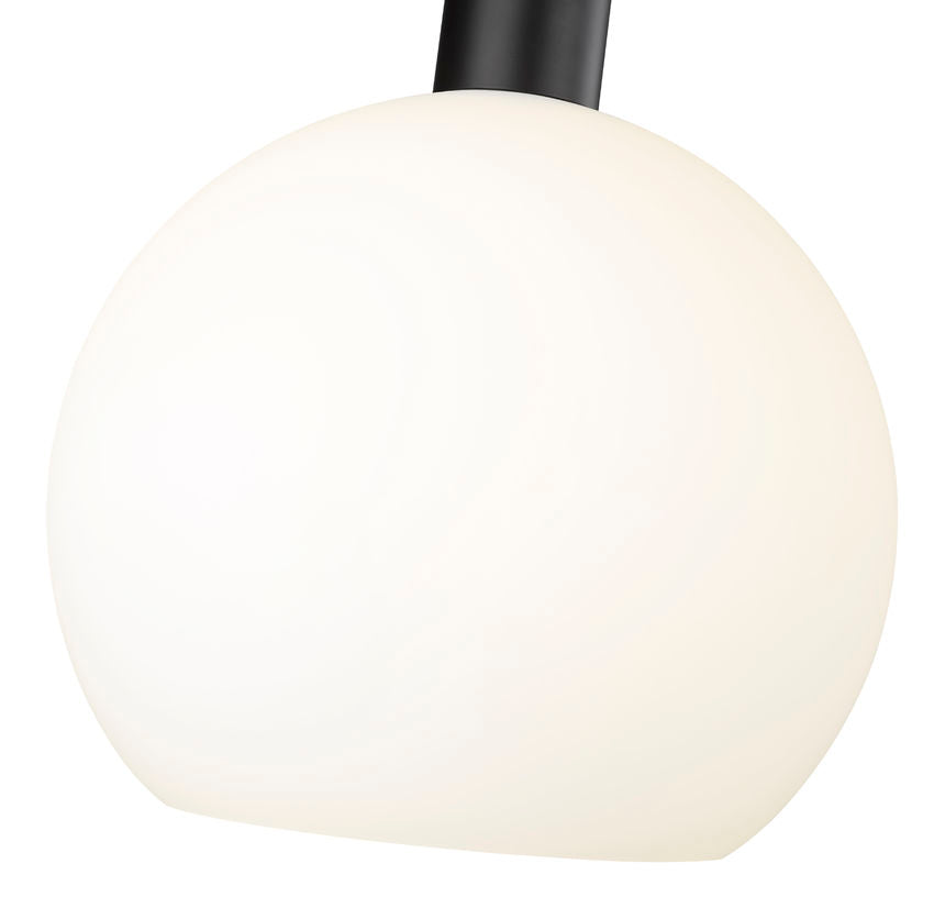 Z-Lite Margo 10" 1-Light Matte Black Pendant Light With White Glass Shade