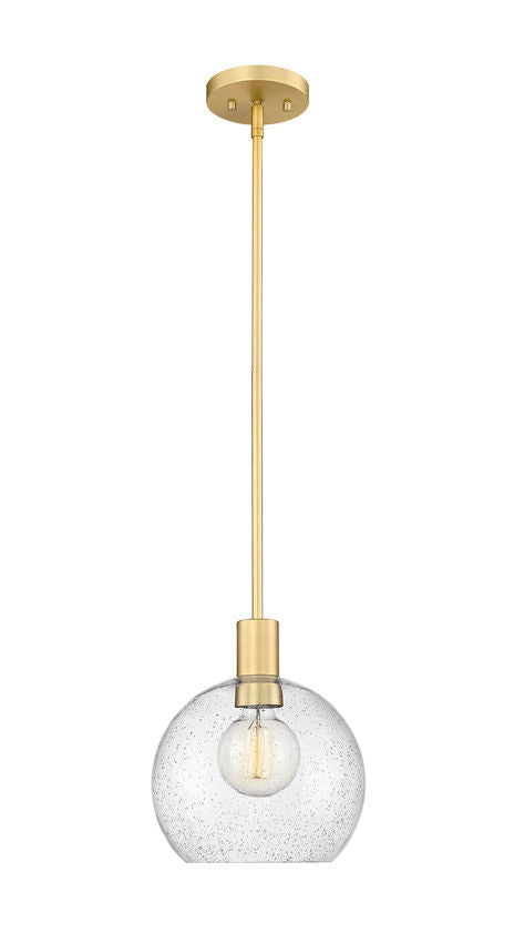 Z-Lite Margo 10" 1-Light Olde Brass Pendant Light With Clear Seedy Glass Shade