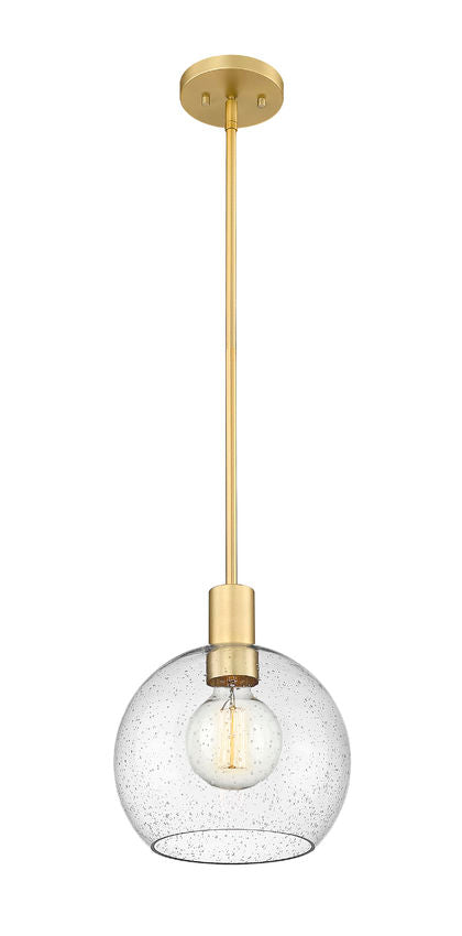 Z-Lite Margo 10" 1-Light Olde Brass Pendant Light With Clear Seedy Glass Shade