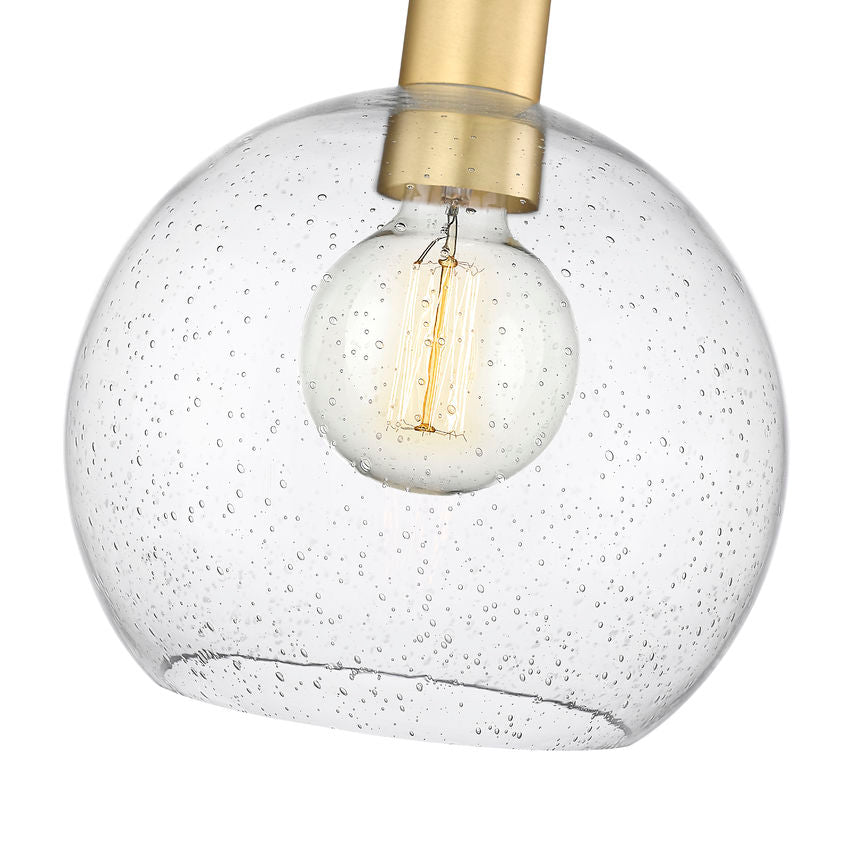 Z-Lite Margo 10" 1-Light Olde Brass Pendant Light With Clear Seedy Glass Shade