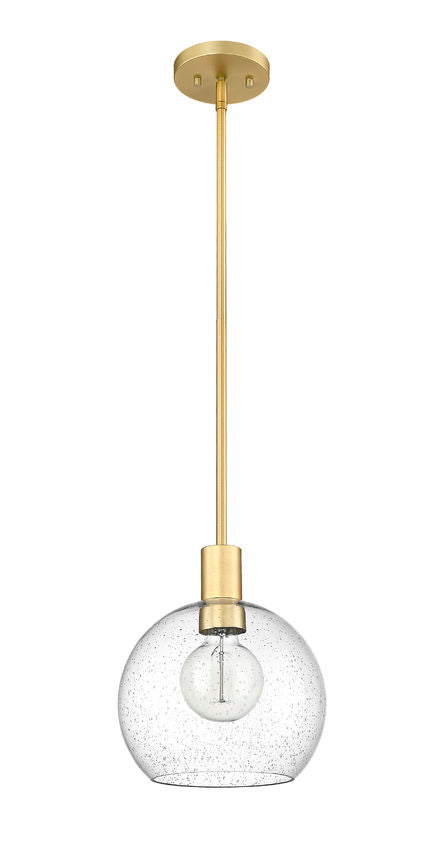 Z-Lite Margo 10" 1-Light Olde Brass Pendant Light With Clear Seedy Glass Shade
