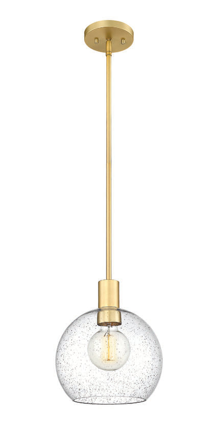 Z-Lite Margo 10" 1-Light Olde Brass Pendant Light With Clear Seedy Glass Shade