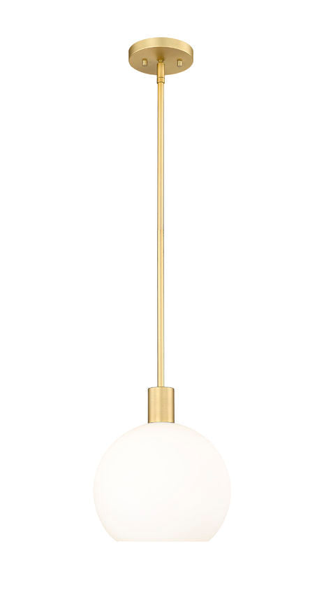 Z-Lite Margo 10" 1-Light Olde Brass Pendant Light With White Glass Shade