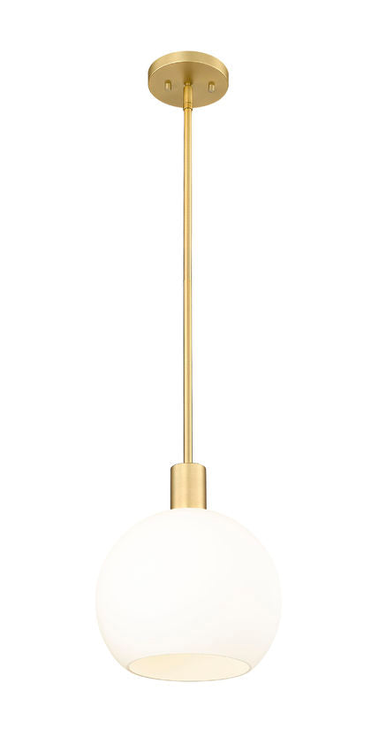 Z-Lite Margo 10" 1-Light Olde Brass Pendant Light With White Glass Shade