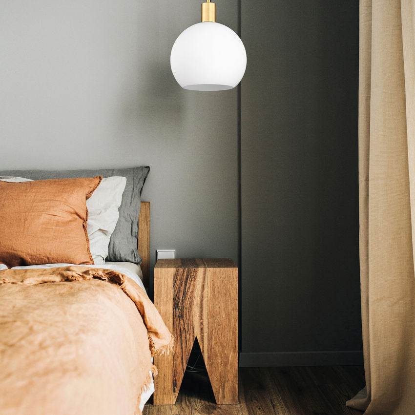 Z-Lite Margo 10" 1-Light Olde Brass Pendant Light With White Glass Shade