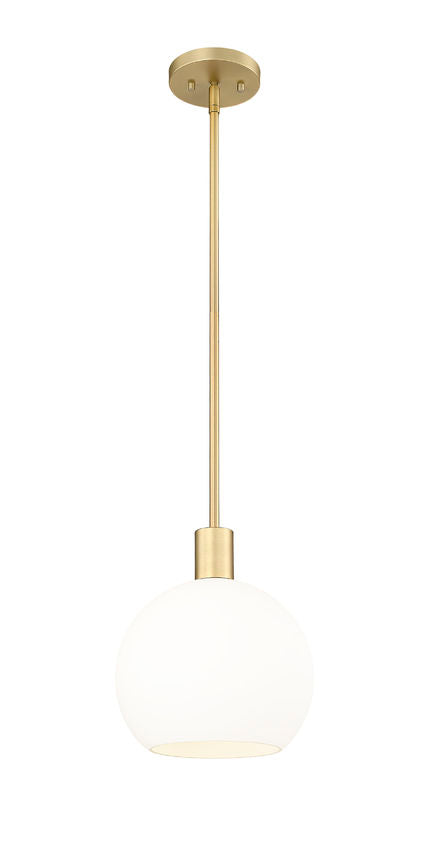 Z-Lite Margo 10" 1-Light Olde Brass Pendant Light With White Glass Shade