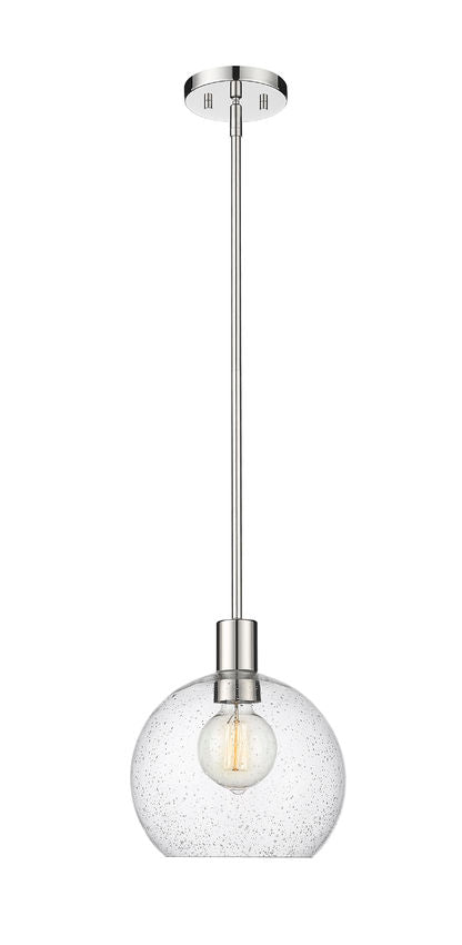 Z-Lite Margo 10" 1-Light Polished Nickel Pendant Light With Clear Seedy Glass Shade
