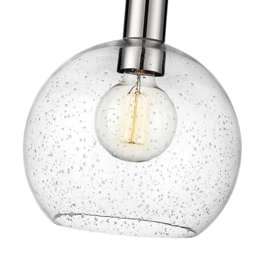 Z-Lite Margo 10" 1-Light Polished Nickel Pendant Light With Clear Seedy Glass Shade