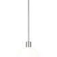 Z-Lite Margo 10" 1-Light Polished Nickel Pendant Light With White Glass Shade