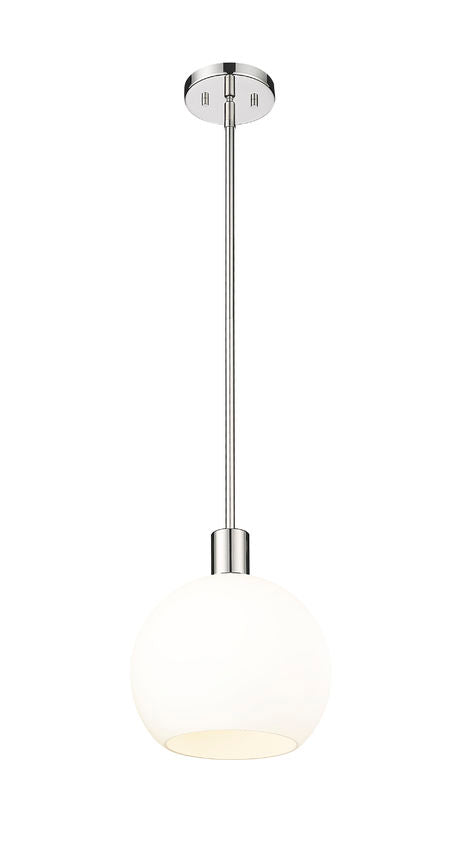 Z-Lite Margo 10" 1-Light Polished Nickel Pendant Light With White Glass Shade