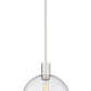 Z-Lite Margo 14" 1-Light Brushed Nickel Pendant Light With Clear Seedy Glass Shade